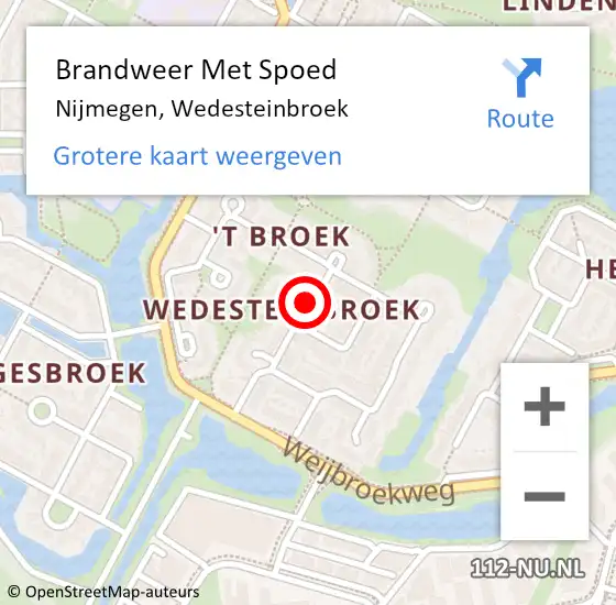 Locatie op kaart van de 112 melding: Brandweer Met Spoed Naar Nijmegen, Wedesteinbroek op 11 februari 2023 18:00