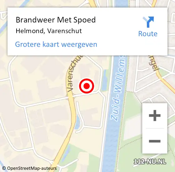 Locatie op kaart van de 112 melding: Brandweer Met Spoed Naar Helmond, Varenschut op 11 februari 2023 18:17