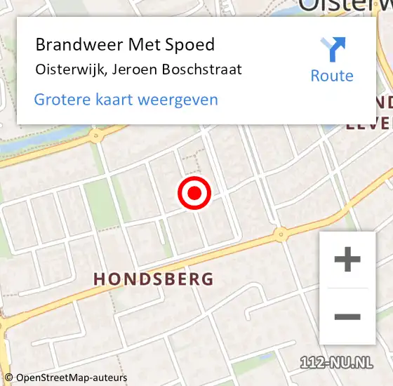 Locatie op kaart van de 112 melding: Brandweer Met Spoed Naar Oisterwijk, Jeroen Boschstraat op 11 februari 2023 18:53