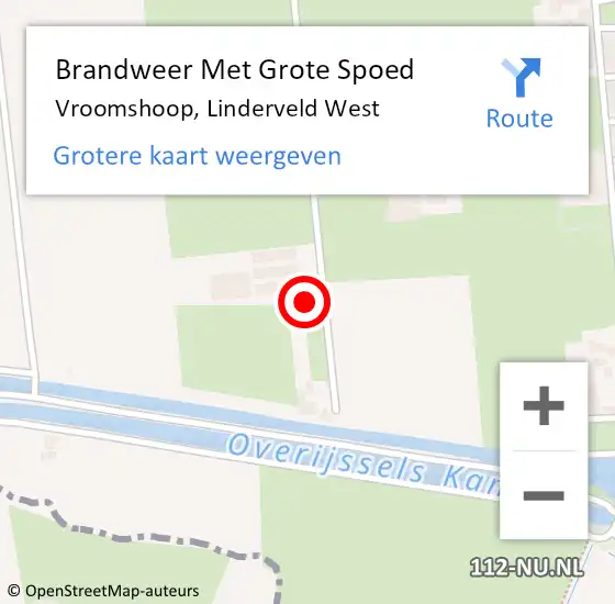 Locatie op kaart van de 112 melding: Brandweer Met Grote Spoed Naar Vroomshoop, Linderveld West op 11 februari 2023 18:56