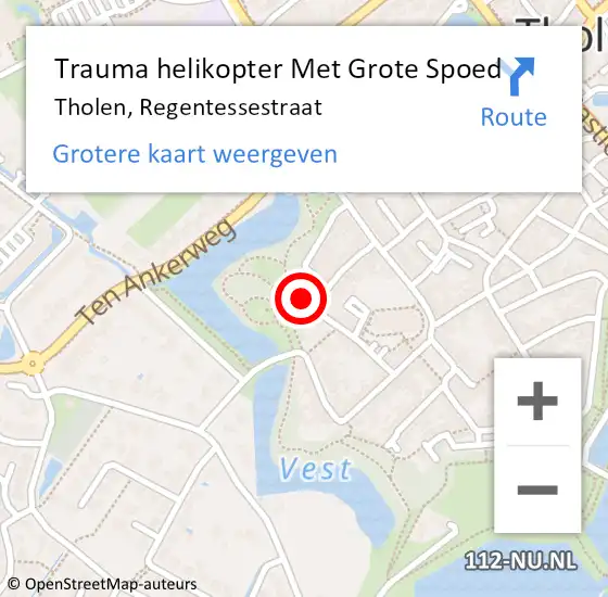 Locatie op kaart van de 112 melding: Trauma helikopter Met Grote Spoed Naar Tholen, Regentessestraat op 11 februari 2023 19:05