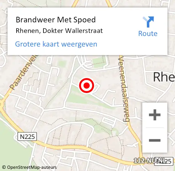 Locatie op kaart van de 112 melding: Brandweer Met Spoed Naar Rhenen, Dokter Wallerstraat op 11 februari 2023 19:06