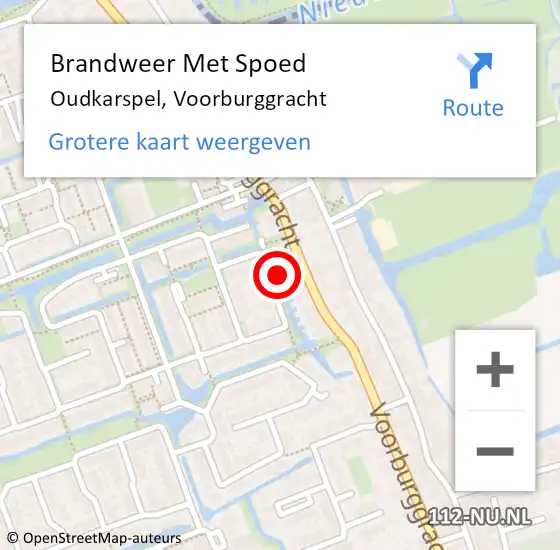 Locatie op kaart van de 112 melding: Brandweer Met Spoed Naar Oudkarspel, Voorburggracht op 11 februari 2023 20:14