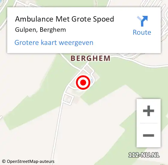 Locatie op kaart van de 112 melding: Ambulance Met Grote Spoed Naar Gulpen, Berghem op 15 augustus 2014 10:58