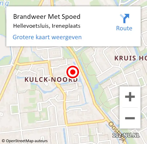 Locatie op kaart van de 112 melding: Brandweer Met Spoed Naar Hellevoetsluis, Ireneplaats op 11 februari 2023 21:19