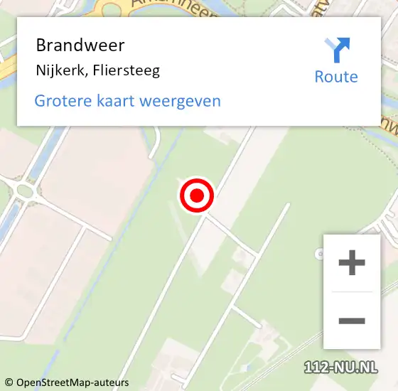 Locatie op kaart van de 112 melding: Brandweer Nijkerk, Fliersteeg op 11 februari 2023 21:23