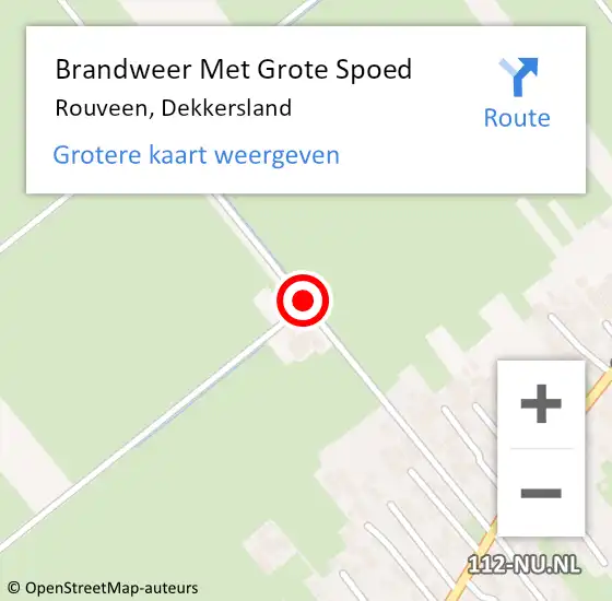 Locatie op kaart van de 112 melding: Brandweer Met Grote Spoed Naar Rouveen, Dekkersland op 15 augustus 2014 11:07