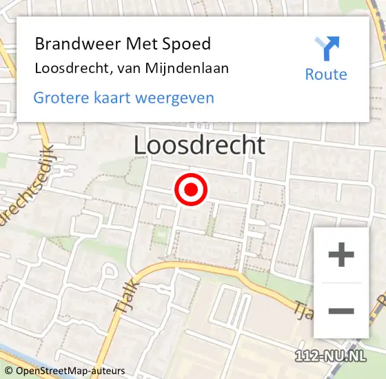 Locatie op kaart van de 112 melding: Brandweer Met Spoed Naar Loosdrecht, van Mijndenlaan op 11 februari 2023 22:38