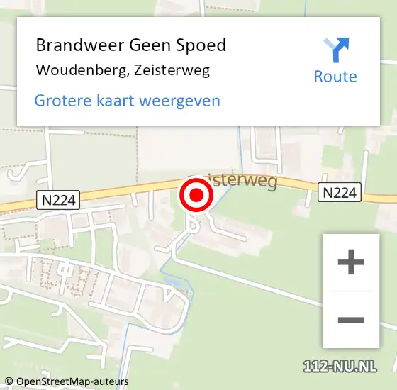 Locatie op kaart van de 112 melding: Brandweer Geen Spoed Naar Woudenberg, Zeisterweg op 11 februari 2023 23:31