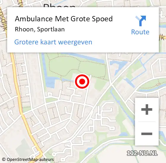 Locatie op kaart van de 112 melding: Ambulance Met Grote Spoed Naar Rhoon, Sportlaan op 11 februari 2023 23:32