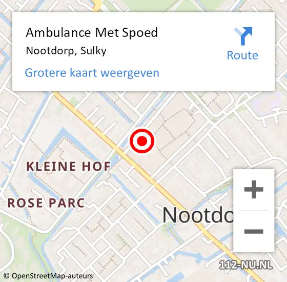 Locatie op kaart van de 112 melding: Ambulance Met Spoed Naar Nootdorp, Sulky op 11 februari 2023 23:34