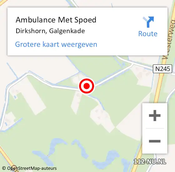 Locatie op kaart van de 112 melding: Ambulance Met Spoed Naar Dirkshorn, Galgenkade op 12 februari 2023 01:29