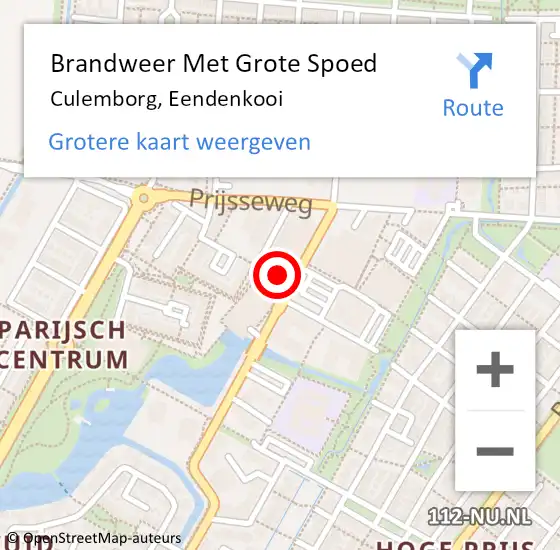 Locatie op kaart van de 112 melding: Brandweer Met Grote Spoed Naar Culemborg, Eendenkooi op 12 februari 2023 02:31