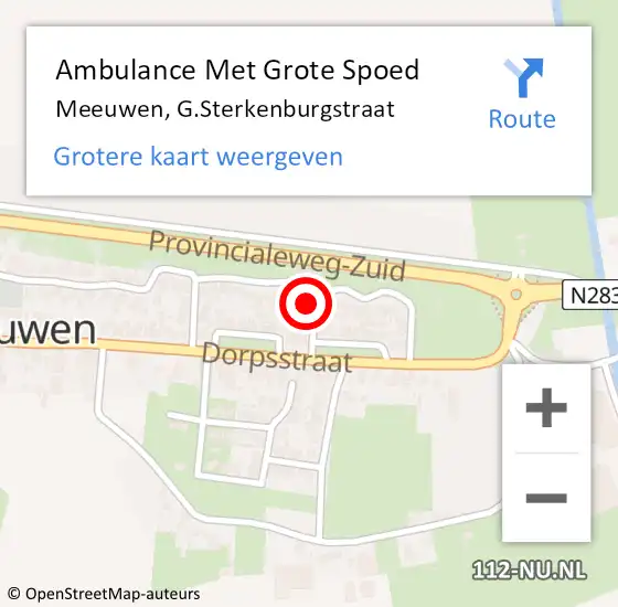 Locatie op kaart van de 112 melding: Ambulance Met Grote Spoed Naar Meeuwen, G.Sterkenburgstraat op 12 februari 2023 03:05