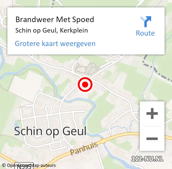 Locatie op kaart van de 112 melding: Brandweer Met Spoed Naar Schin op Geul, Kerkplein op 12 februari 2023 04:35