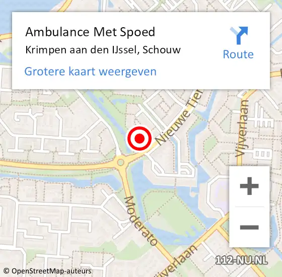 Locatie op kaart van de 112 melding: Ambulance Met Spoed Naar Krimpen aan den IJssel, Schouw op 12 februari 2023 05:32