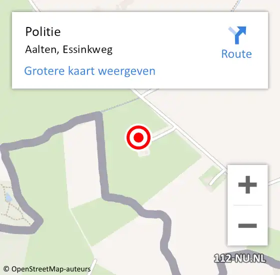 Locatie op kaart van de 112 melding: Politie Aalten, Essinkweg op 12 februari 2023 08:15