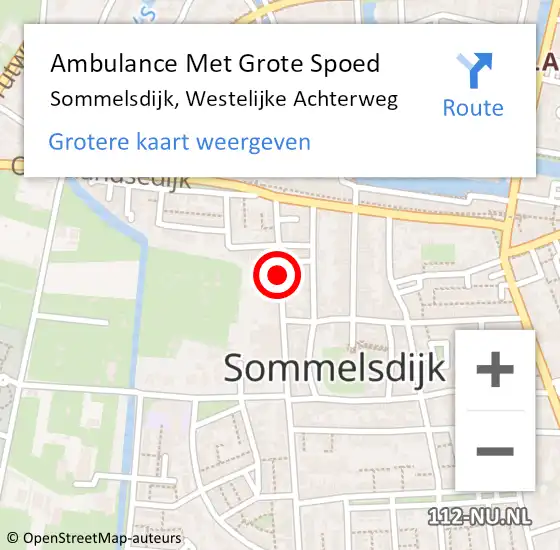 Locatie op kaart van de 112 melding: Ambulance Met Grote Spoed Naar Sommelsdijk, Westelijke Achterweg op 12 februari 2023 09:27