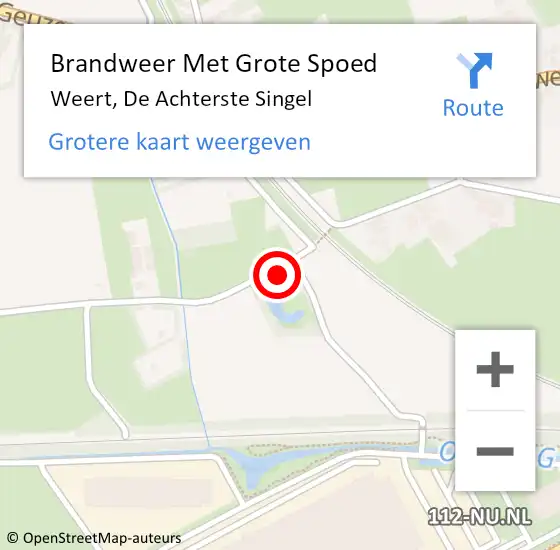 Locatie op kaart van de 112 melding: Brandweer Met Grote Spoed Naar Weert, De Achterste Singel op 12 februari 2023 10:18