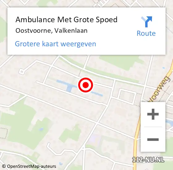 Locatie op kaart van de 112 melding: Ambulance Met Grote Spoed Naar Oostvoorne, Valkenlaan op 12 februari 2023 11:10