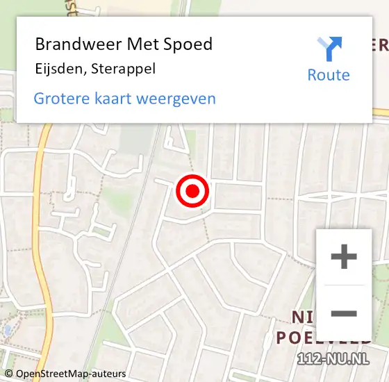 Locatie op kaart van de 112 melding: Brandweer Met Spoed Naar Eijsden, Sterappel op 12 februari 2023 11:50