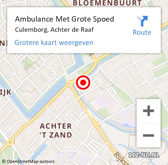 Locatie op kaart van de 112 melding: Ambulance Met Grote Spoed Naar Culemborg, Achter de Raaf op 12 februari 2023 12:28