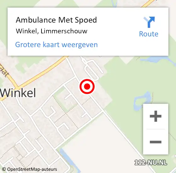 Locatie op kaart van de 112 melding: Ambulance Met Spoed Naar Winkel, Limmerschouw op 12 februari 2023 13:21