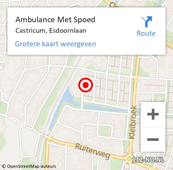 Locatie op kaart van de 112 melding: Ambulance Met Spoed Naar Castricum, Esdoornlaan op 12 februari 2023 13:51