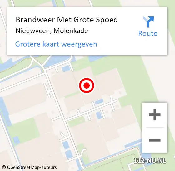 Locatie op kaart van de 112 melding: Brandweer Met Grote Spoed Naar Nieuwveen, Molenkade op 12 februari 2023 13:53