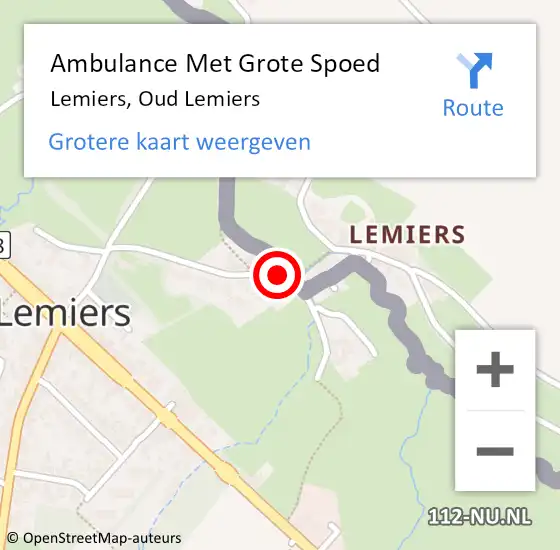 Locatie op kaart van de 112 melding: Ambulance Met Grote Spoed Naar Lemiers, Oud Lemiers op 11 oktober 2013 15:34