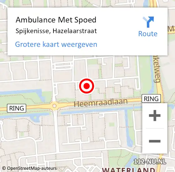 Locatie op kaart van de 112 melding: Ambulance Met Spoed Naar Spijkenisse, Hazelaarstraat op 12 februari 2023 15:16