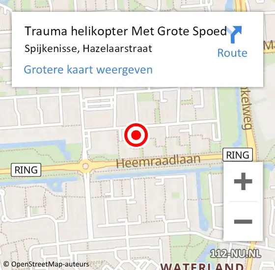 Locatie op kaart van de 112 melding: Trauma helikopter Met Grote Spoed Naar Spijkenisse, Hazelaarstraat op 12 februari 2023 15:17