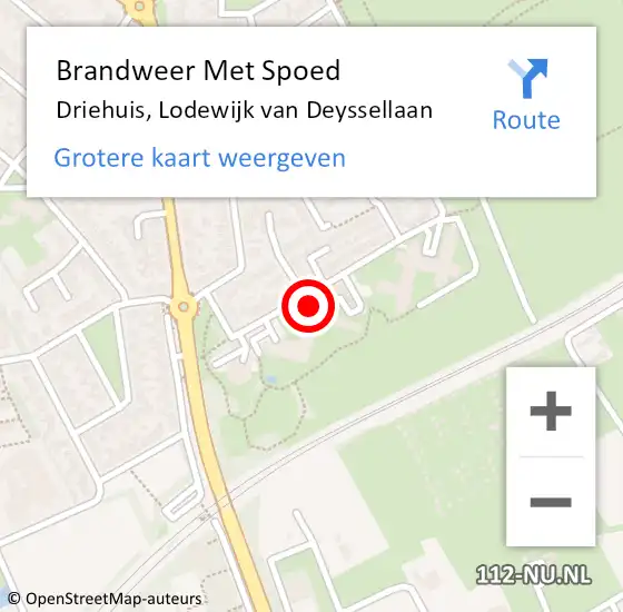 Locatie op kaart van de 112 melding: Brandweer Met Spoed Naar Driehuis, Lodewijk van Deyssellaan op 12 februari 2023 16:21