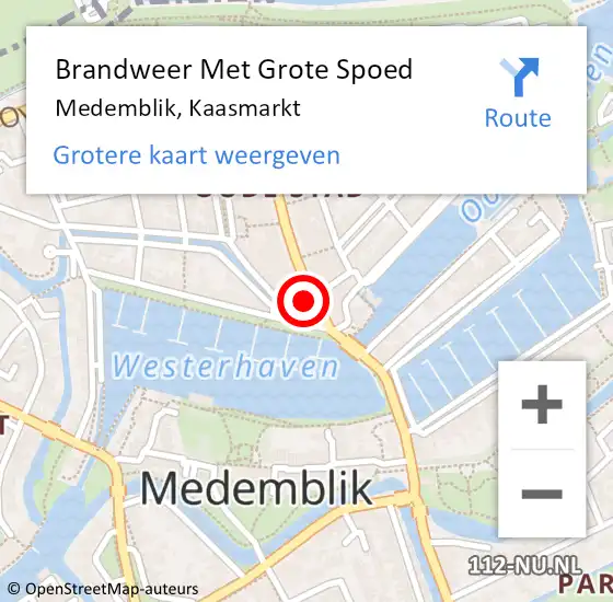 Locatie op kaart van de 112 melding: Brandweer Met Grote Spoed Naar Medemblik, Kaasmarkt op 12 februari 2023 17:21