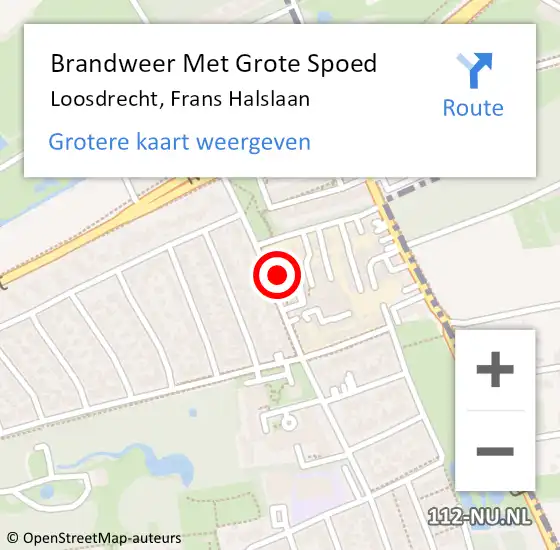 Locatie op kaart van de 112 melding: Brandweer Met Grote Spoed Naar Loosdrecht, Frans Halslaan op 15 augustus 2014 12:27