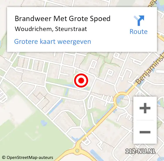 Locatie op kaart van de 112 melding: Brandweer Met Grote Spoed Naar Woudrichem, Steurstraat op 12 februari 2023 18:33