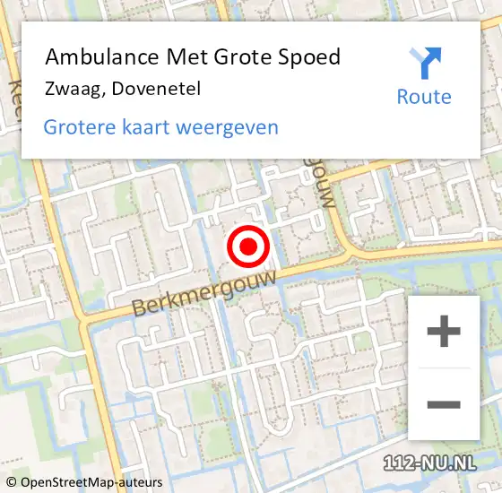 Locatie op kaart van de 112 melding: Ambulance Met Grote Spoed Naar Zwaag, Dovenetel op 12 februari 2023 18:42