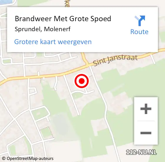 Locatie op kaart van de 112 melding: Brandweer Met Grote Spoed Naar Sprundel, Molenerf op 12 februari 2023 18:47