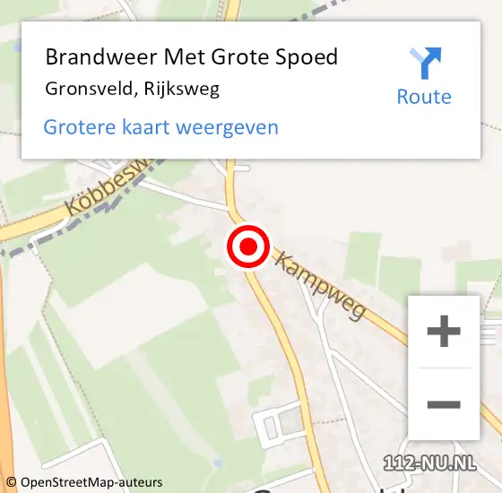 Locatie op kaart van de 112 melding: Brandweer Met Grote Spoed Naar Gronsveld, Rijksweg op 12 februari 2023 19:35