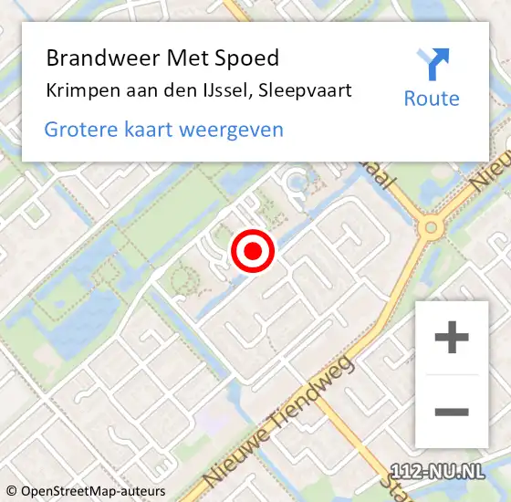 Locatie op kaart van de 112 melding: Brandweer Met Spoed Naar Krimpen aan den IJssel, Sleepvaart op 12 februari 2023 21:55