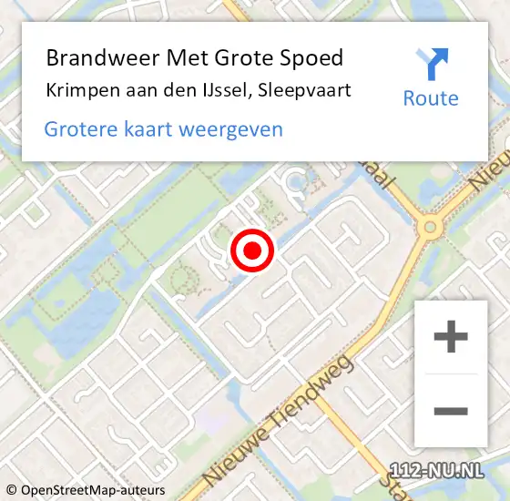 Locatie op kaart van de 112 melding: Brandweer Met Grote Spoed Naar Krimpen aan den IJssel, Sleepvaart op 12 februari 2023 22:09