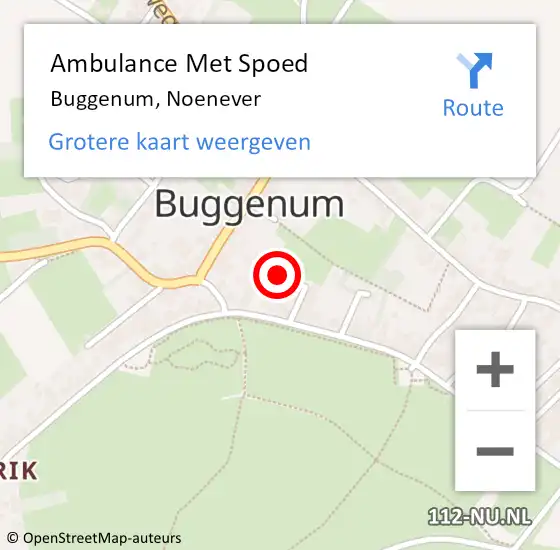 Locatie op kaart van de 112 melding: Ambulance Met Spoed Naar Buggenum, Noenever op 12 februari 2023 22:31