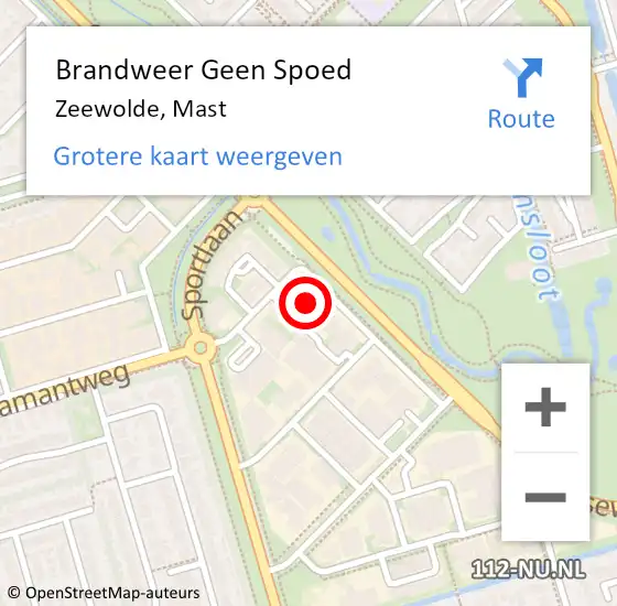 Locatie op kaart van de 112 melding: Brandweer Geen Spoed Naar Zeewolde, Mast op 12 februari 2023 23:37