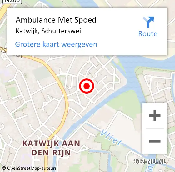 Locatie op kaart van de 112 melding: Ambulance Met Spoed Naar Katwijk, Schutterswei op 13 februari 2023 01:06