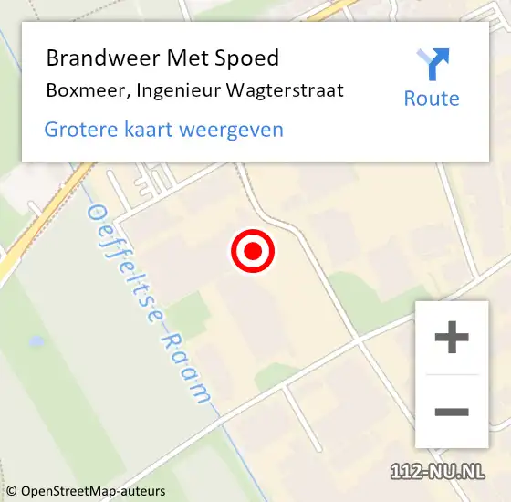 Locatie op kaart van de 112 melding: Brandweer Met Spoed Naar Boxmeer, Ingenieur Wagterstraat op 13 februari 2023 01:26