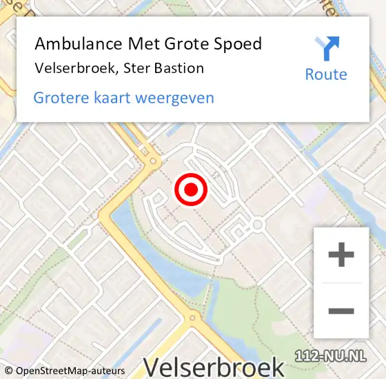 Locatie op kaart van de 112 melding: Ambulance Met Grote Spoed Naar Velserbroek, Ster Bastion op 13 februari 2023 04:21