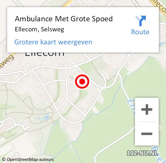 Locatie op kaart van de 112 melding: Ambulance Met Grote Spoed Naar Ellecom, Selsweg op 13 februari 2023 05:21