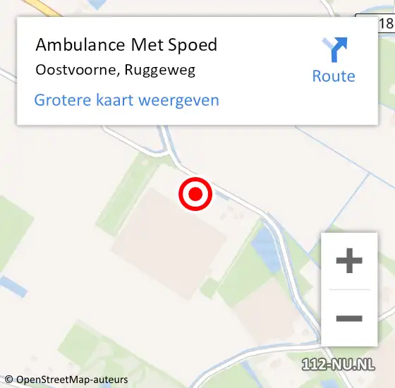 Locatie op kaart van de 112 melding: Ambulance Met Spoed Naar Oostvoorne, Ruggeweg op 13 februari 2023 05:54