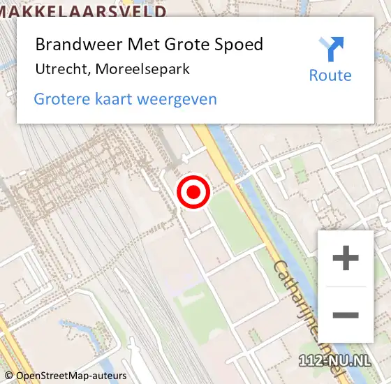 Locatie op kaart van de 112 melding: Brandweer Met Grote Spoed Naar Utrecht, Moreelsepark op 13 februari 2023 08:02