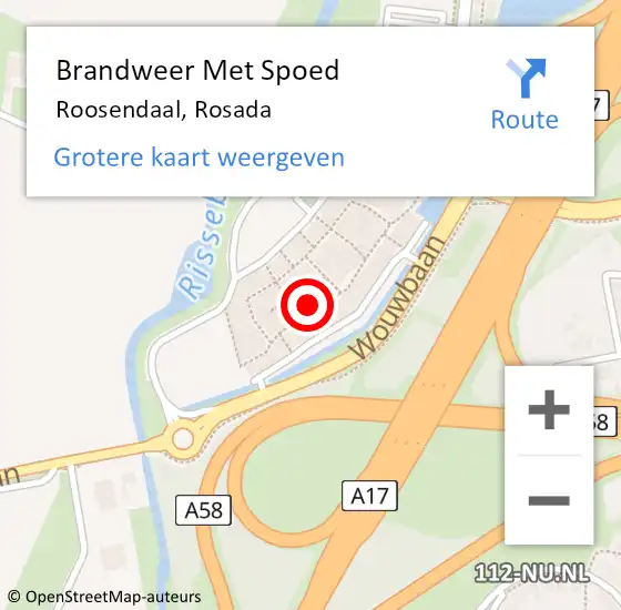 Locatie op kaart van de 112 melding: Brandweer Met Spoed Naar Roosendaal, Rosada op 13 februari 2023 08:05